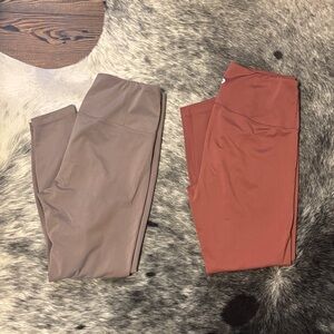 90 Degree By Reflex Women's Leggings in Taupe and Rust